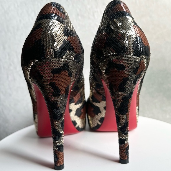 🌺CHRISTIAN LOUBOUTIN 👠 Very Prive 120
Paillettes Peep Toe Pumps Size: 39.5 - Picture 8 of 13